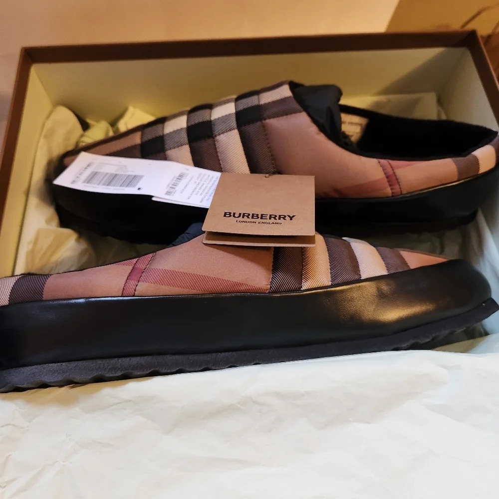 Burberry nylon/leather slipper size 50 BNWB - Picture 2 of 6